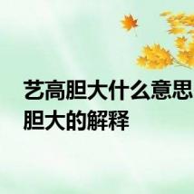 艺高胆大什么意思 艺高胆大的解释