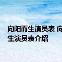向阳而生演员表 向阳而生演员表介绍
