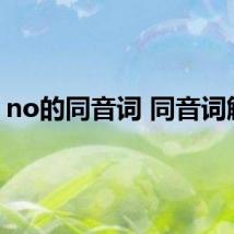 no的同音词 同音词解析