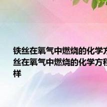 铁丝在氧气中燃烧的化学方程式 铁丝在氧气中燃烧的化学方程式是怎样