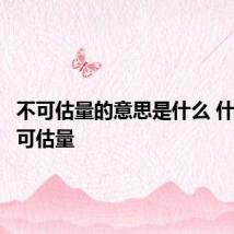 不可估量的意思是什么 什么是不可估量