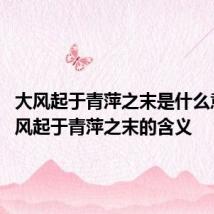 大风起于青萍之末是什么意思 大风起于青萍之末的含义