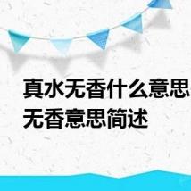 真水无香什么意思 真水无香意思简述
