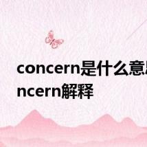 concern是什么意思 concern解释