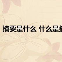 摘要是什么 什么是摘要