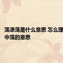 荡涤荡是什么意思 怎么理解荡涤中荡的意思