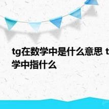 tg在数学中是什么意思 tg在数学中指什么