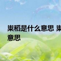 粜稻是什么意思 粜稻的意思