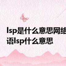 lsp是什么意思网络 网络语lsp什么意思