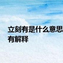 立刻有是什么意思 立刻有解释