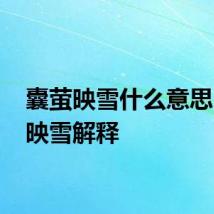 囊萤映雪什么意思 囊萤映雪解释
