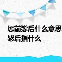 惩前毖后什么意思 惩前毖后指什么