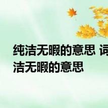 纯洁无暇的意思 词语纯洁无暇的意思