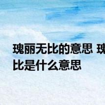 瑰丽无比的意思 瑰丽无比是什么意思