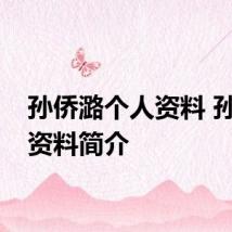 孙侨潞个人资料 孙侨潞资料简介