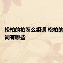 松柏的柏怎么组词 松柏的柏的组词有哪些