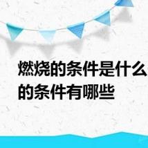 燃烧的条件是什么 燃烧的条件有哪些