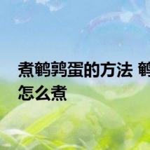 煮鹌鹑蛋的方法 鹌鹑蛋怎么煮