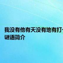 我没有他有天没有地有打一字 猜谜语简介