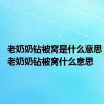 老奶奶钻被窝是什么意思 网络语老奶奶钻被窝什么意思