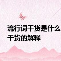 流行词干货是什么意思 干货的解释