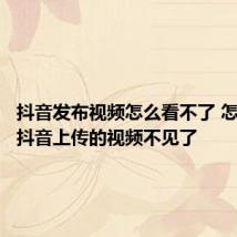 抖音发布视频怎么看不了 怎么解决抖音上传的视频不见了