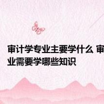 审计学专业主要学什么 审计学专业需要学哪些知识