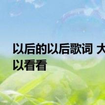 以后的以后歌词 大家可以看看
