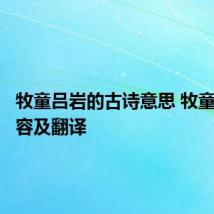 牧童吕岩的古诗意思 牧童古诗内容及翻译