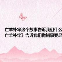 亡羊补牢这个故事告诉我们什么道理 《亡羊补牢》告诉我们做错事要尽力弥补