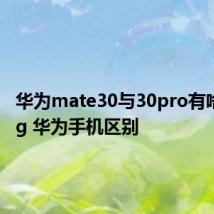 华为mate30与30pro有啥区别5g 华为手机区别
