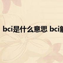 bci是什么意思 bci解释