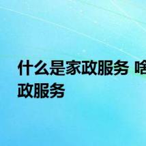 什么是家政服务 啥是家政服务