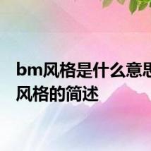 bm风格是什么意思 bm风格的简述