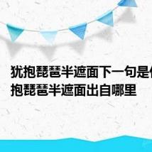 犹抱琵琶半遮面下一句是什么 犹抱琵琶半遮面出自哪里