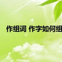 作组词 作字如何组词