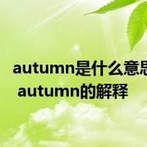 autumn是什么意思中文 autumn的解释