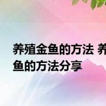 养殖金鱼的方法 养殖金鱼的方法分享