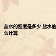 盐水的密度是多少 盐水的密度怎么计算