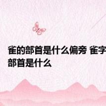 雀的部首是什么偏旁 雀字的偏旁部首是什么