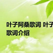 叶子阿桑歌词 叶子阿桑歌词介绍