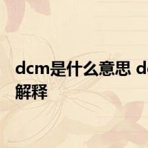 dcm是什么意思 dcm的解释