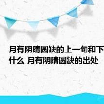 月有阴晴圆缺的上一句和下一句是什么 月有阴晴圆缺的出处