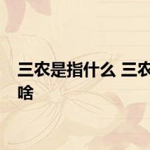 三农是指什么 三农是指啥