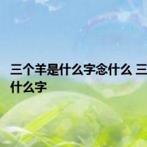 三个羊是什么字念什么 三个羊是什么字