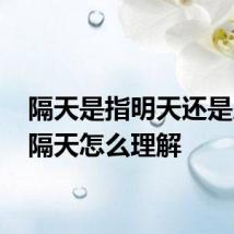 隔天是指明天还是后天 隔天怎么理解