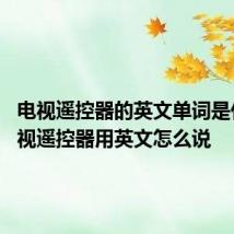 电视遥控器的英文单词是什么 电视遥控器用英文怎么说