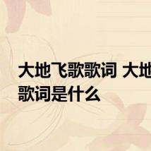 大地飞歌歌词 大地飞歌歌词是什么