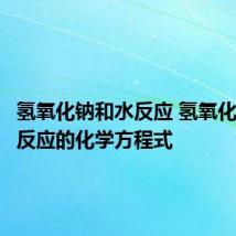 氢氧化钠和水反应 氢氧化钠与水反应的化学方程式