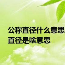 公称直径什么意思 公称直径是啥意思